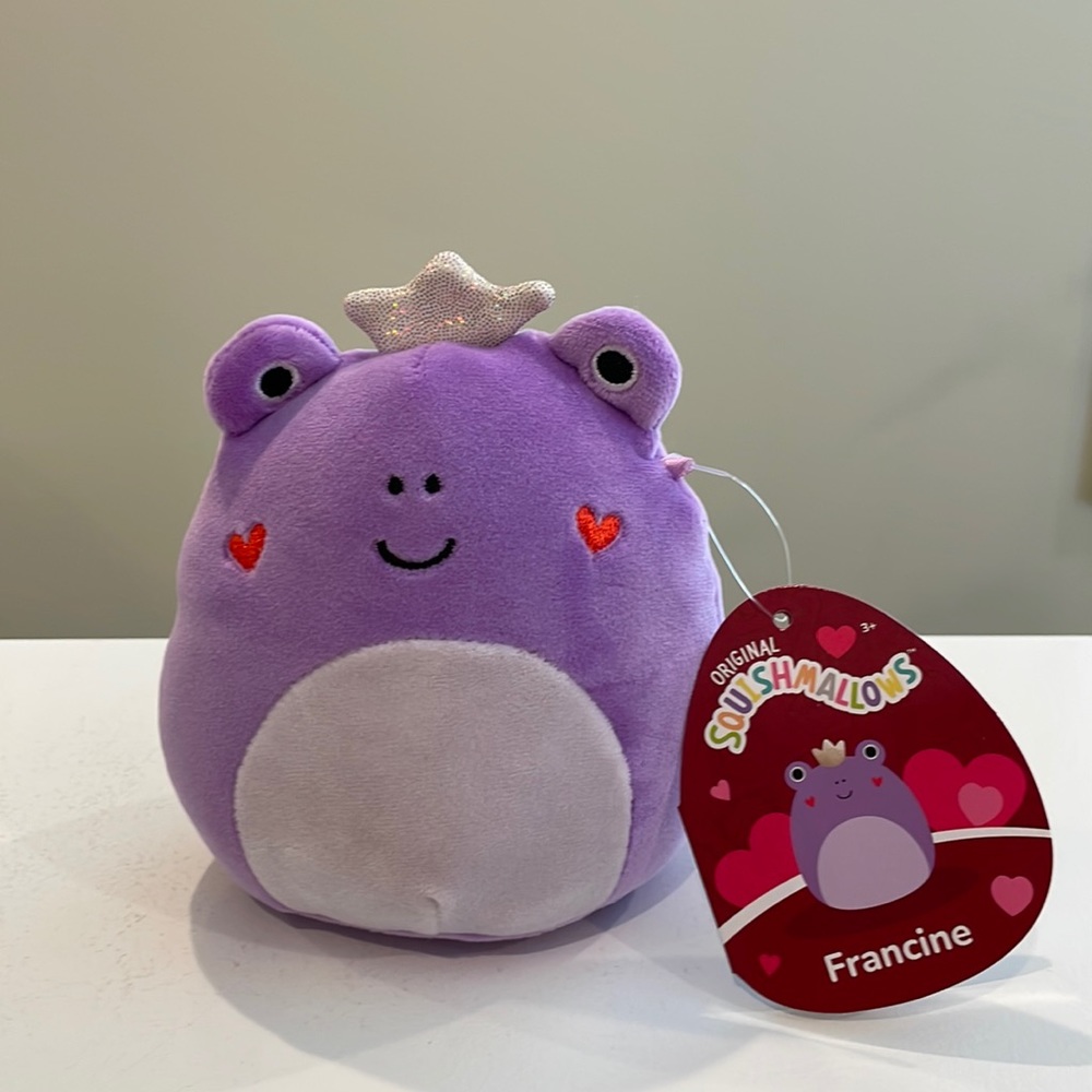 NWT 5” Francine the Frog Princess w/Heart Cheeks Valentine Squishmallow